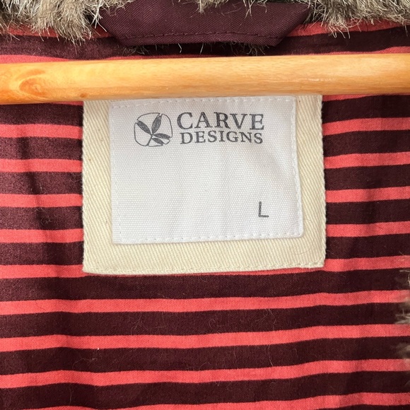 Carve Designs | Mauve Zip Up Fur Collar Coat Jacket - Picture 4 of 8